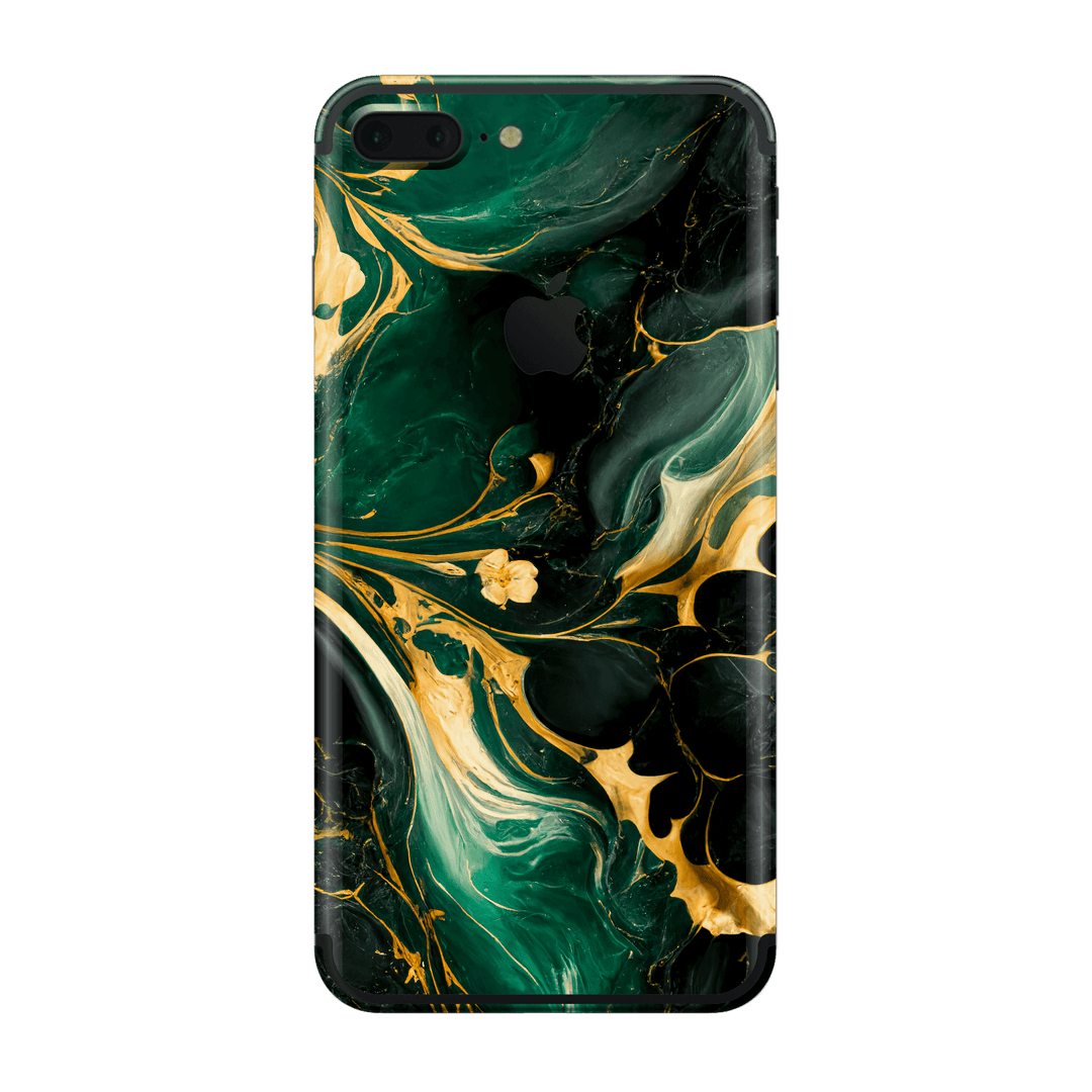 iPhone 7 PLUS Print Printed Custom SIGNATURE Agate Geode Royal Green Gold Skin Wrap Sticker Decal Cover Protector by EasySkinz | EasySkinz.com