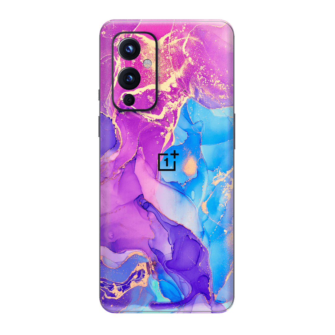 OnePlus 9 Print Printed Custom Signature AGATE GEODE Blue-Violet Skin Wrap Sticker Decal Cover Protector by EasySkinz