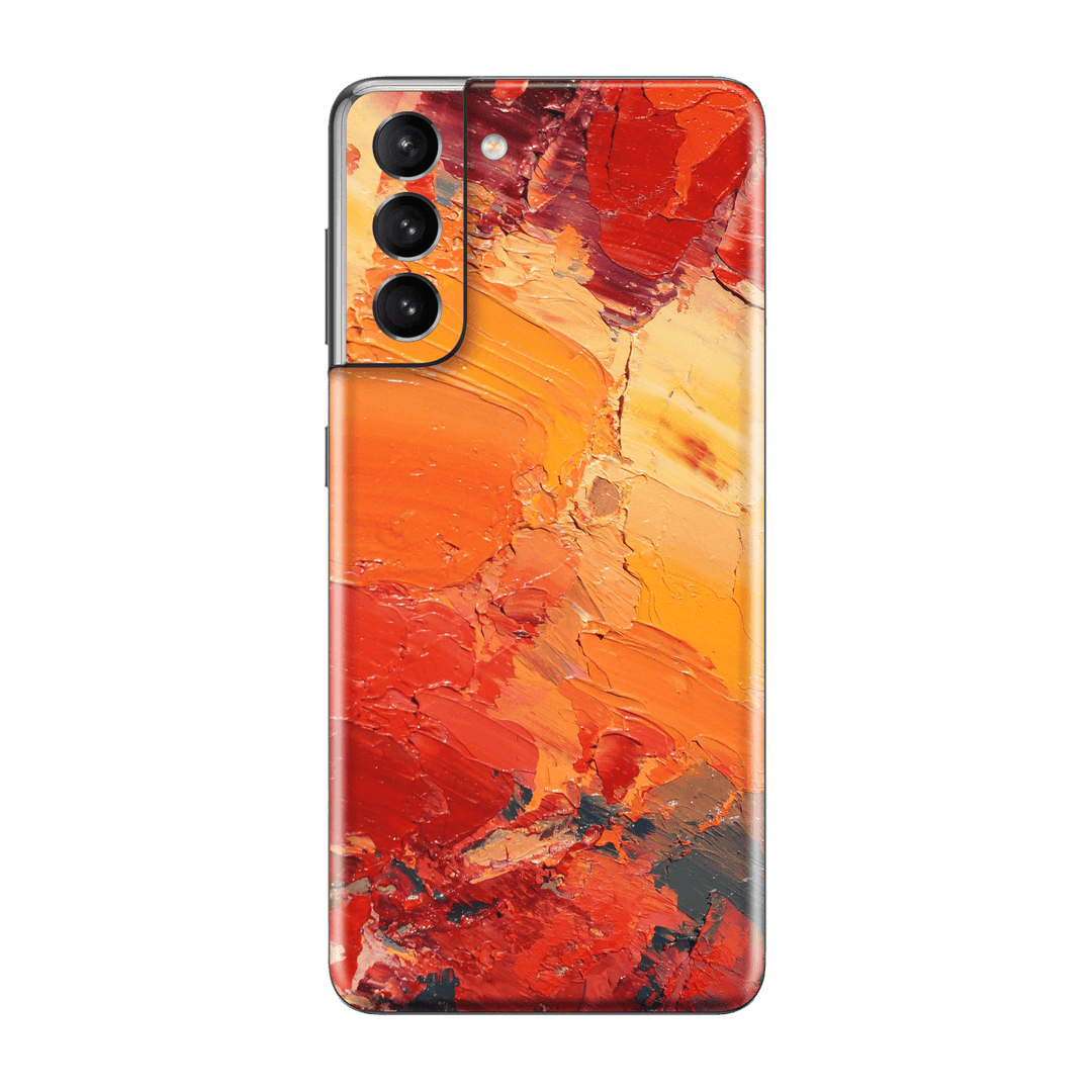 Samsung Galaxy S21+ PLUS Print Printed Custom SIGNATURE Sunset in Oia Painting Skin Wrap Sticker Decal Cover Protector by EasySkinz | EasySkinz.com