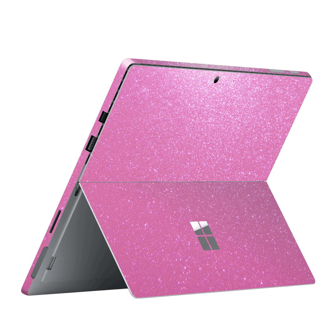 Microsoft Surface Pro (2017) Diamond Pink Shimmering Sparkling Glitter Skin Wrap Sticker Decal Cover Protector by EasySkinz