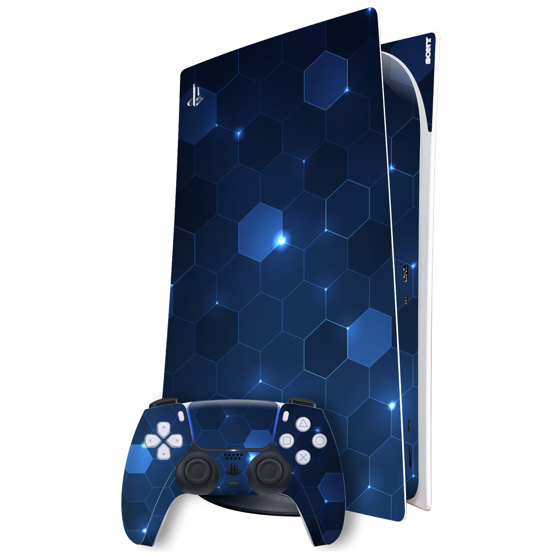 Playstation 5 (PS5) DIGITAL EDITION SIGNATURE HEXAGONIANS Skin, Wrap, Decal, Protector, Cover by EasySkinz | EasySkinz.com