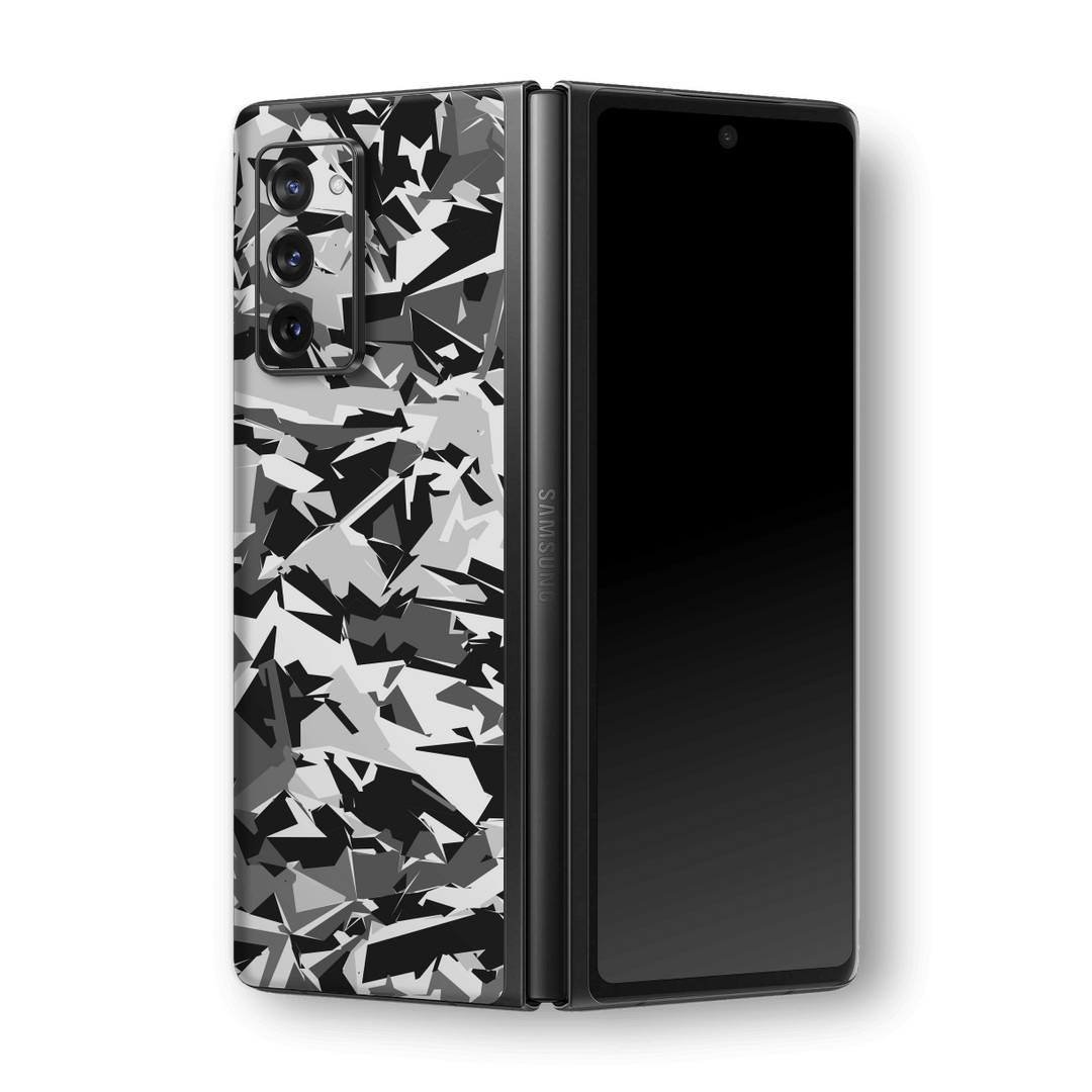 Samsung Galaxy Z Fold 2 Print Printed Custom SIGNATURE Black & White CAMO Skin Wrap Sticker Decal Cover Protector by EasySkinz