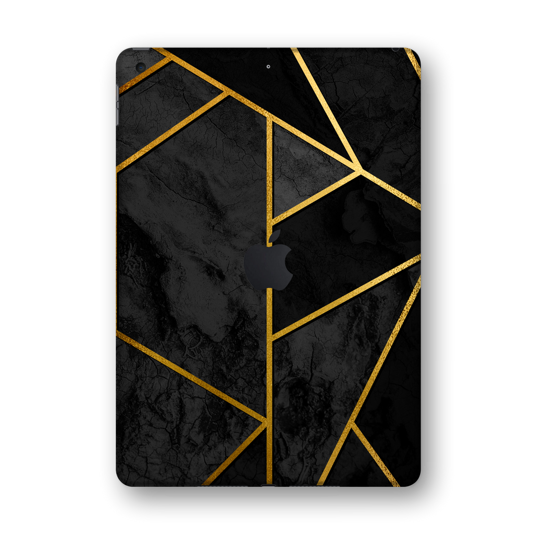 iPad 10.2" (7th Gen, 2019) SIGNATURE Black-Gold Geometric Skin Wrap Sticker Decal Cover Protector by EasySkinz