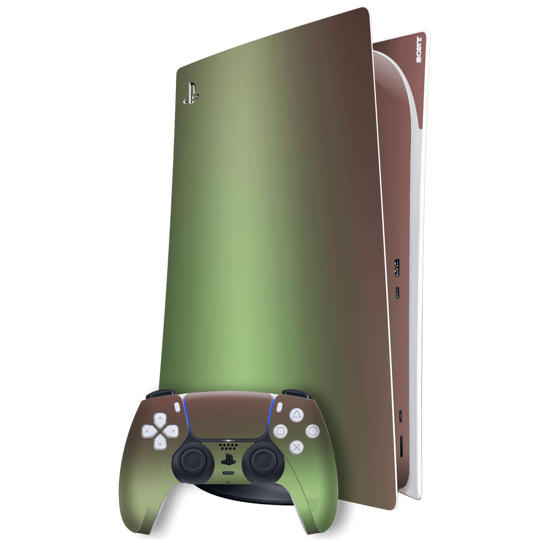 Playstation 5 (PS5) DIGITAL EDITION Chameleon Avocado Colour-changing Skin Wrap Sticker Decal Cover Protector by EasySkinz | EasySkinz.com