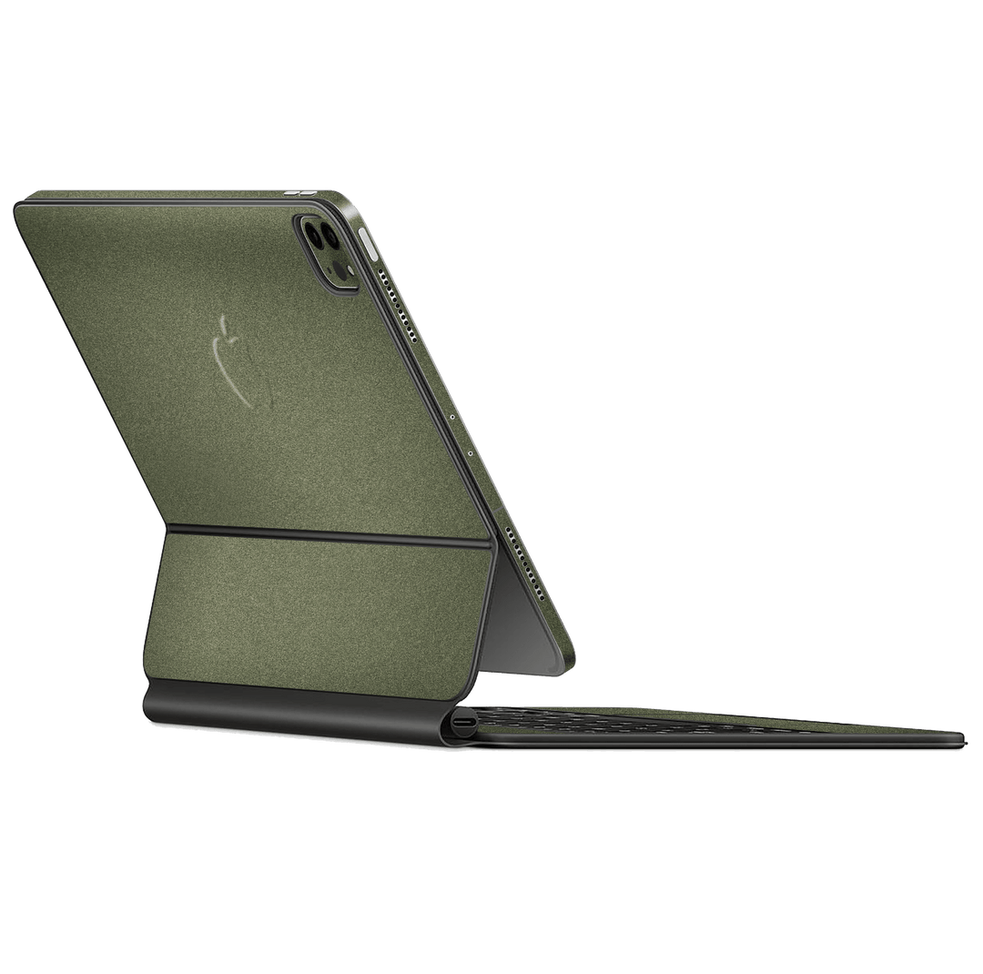 Magic Keyboard for iPad Pro 12.9" M1 (5th Gen, 2021) Military Green Metallic Matt Matte Skin Wrap Sticker Decal Cover Protector by EasySkinz | EasySkinz.com